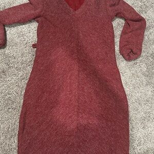 Dynamite Maroon Long Sleeve Dress